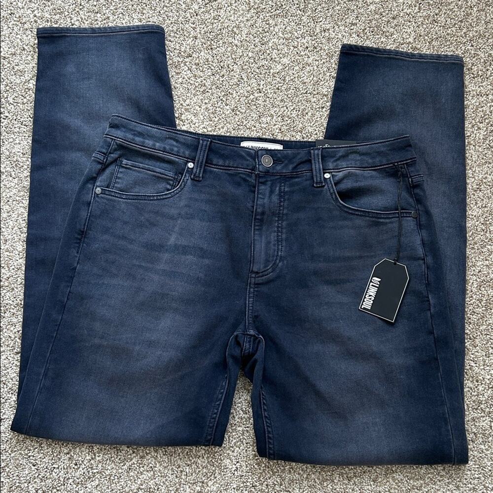 NWT Linksoul Felten Slim Denim Stretch Jeans in Dark Indigo, Size 33/32